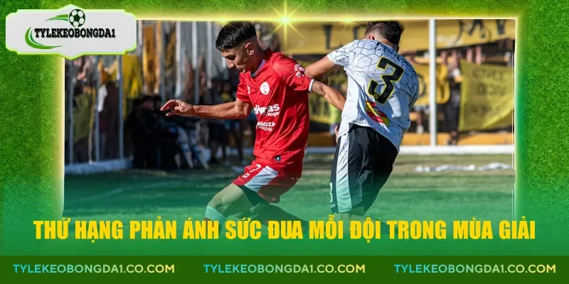 Thứ hạng phản ánh sức đua mỗi đội trong mùa giải